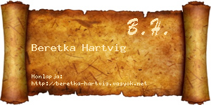Beretka Hartvig névjegykártya